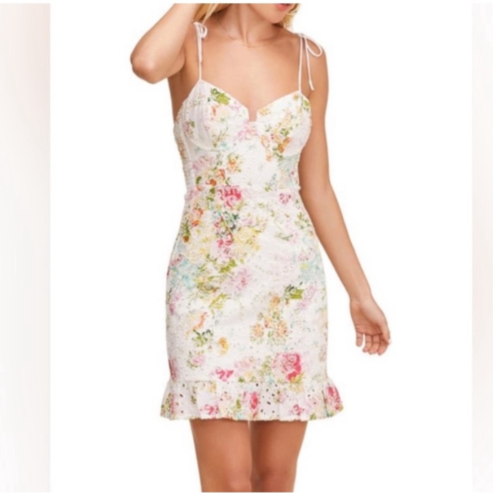 ASTR The Label Mireille Floral Flounce Mini Dress